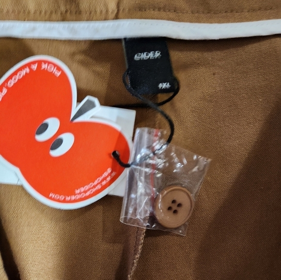 Cider Wmns Brown Linen Blend High Rise Wide Leg Pleated Crop Pants-Size 1XL NWT - Picture 7 of 7